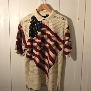 Cotton Traders Sport Polo Men’s golf shirt with American Flag New